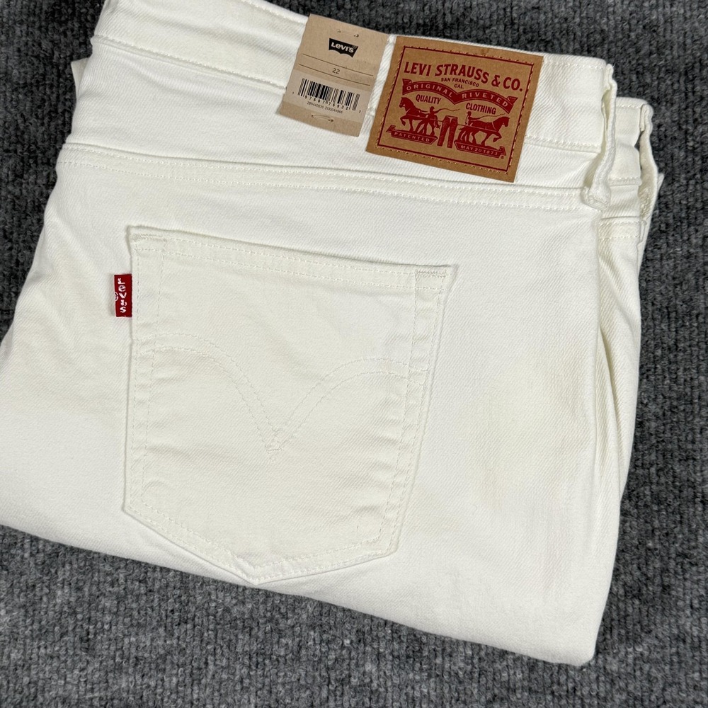Levis Boyfriend Jeans Womens 22 White Stellar Stretch Tapered‎ Relaxed Fit Pants